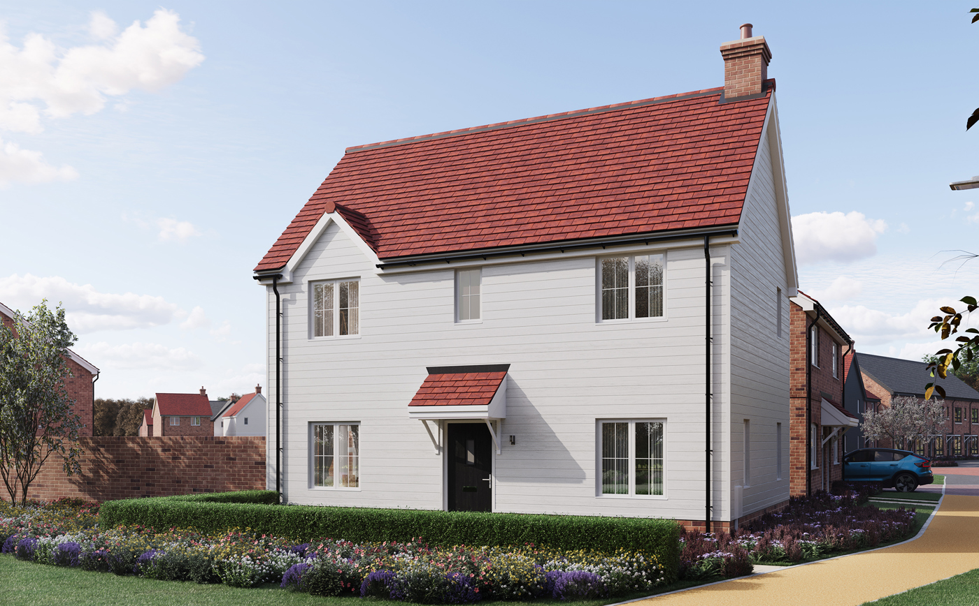 The Gosford housetype at Lower Herne Village, a detached home with cottage-style cladding
